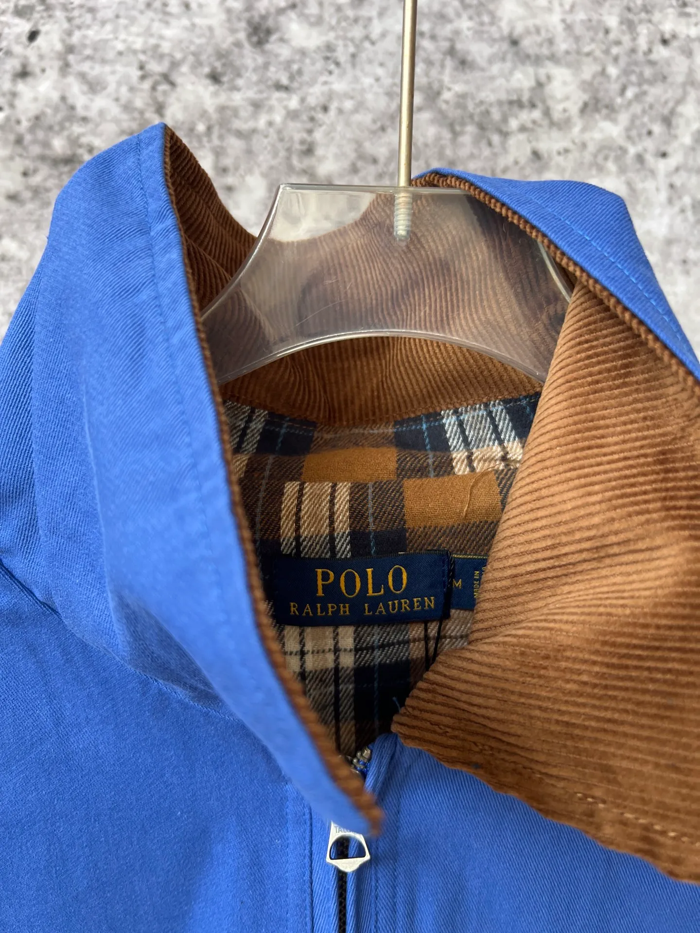 P310 Ralph Lauren women's autumn short wide jacket, short wide version with loose bust, elongated upper body effect, lining with plaid fabric, corduroy contrast collar added to the collar to make it more personalized, imported embroidered pony logo, fine workmanship and customized hardware accessories